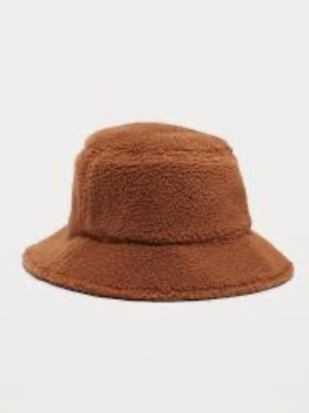 NWT Cozy Faux Shearling Sherpa Bucket Hat in Chestnut Brown Size L/XL